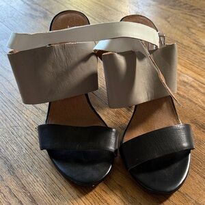 Levity Black and Cream Women's Sandals